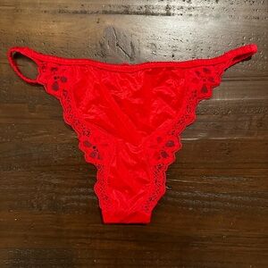 Victoria's Secret Dream Angles Satin String Bikini Panties w/ Lace Trim ❤️